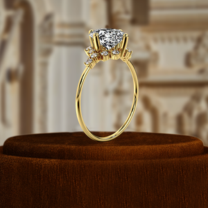 1.Ct Classic Oval Cut Lab Grown Diamond Solitario Anillo de compromiso Sólido 14K Oro E/VS2 IGI Certified Cluster Wedding Parties - Product Image 4