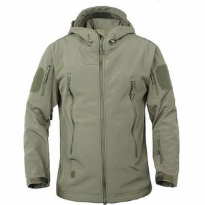 Chaqueta de Invierno Casual para Hombre, Talla Grande, de Softshell, con Forro de Piel de Oveja, Impermeable, con Capucha, Cremallera, Transpirable, Cortavientos, Tejida - Product Image 3