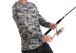 Nouvel arrivage de chemise de pêche à manches longues en polyester camouflage anti-UV 100% séchage rapide respirant UPF 50 + Performance Wear - Product Image 2