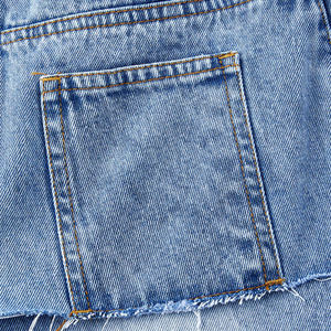 Vaqueros anchos asimétricos de cintura media transpirables y holgados para mujer, estilo urbano, desgastados, vintage, con dobladillo de mezclilla. - Product Image 5