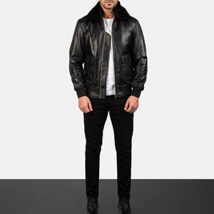 Chaqueta de Motociclista de Cuero Genuino para Hombre, Marca Personalizada, con Forro de Borrego, Camuflaje, Resistente al Viento e Impermeable - Product Image 1