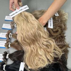 Extensión de cinta de cabello natural virgen crudo teñido recto 100 gramos vietnamita - Product Image 2