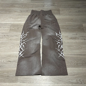 Invierno Jogger Sweat Shorts Pant Vintage Pink Acid Wash Cotton French Terry Sun Fade Pantalones de chándal con cordón para mujer - Product Image 2