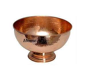 Tazón para servir alimentos de cobre martillado Forma redonda Tazón de tamaño personalizado con la más alta calidad del fabricante en la India - Product Image 1