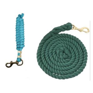 Royal Black Cotton <b>Lead</b> <b>Rope</b> for Riding Sturdy Poly Brass Snap with Custom Logo Portable Equestrian Horse Racing <b>Lead</b> <b>Rope</b> - Product Image 6