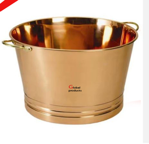 Enfriador de vino de acero inoxidable de metal con acabado dorado hecho a mano nuevo cubo de hielo para hotel restaurante y bar - Product Image 3