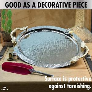 Plateau en métal de qualité supérieure Élégant Émail Couleur Contemporain Intérieur Style Festif Célébrations Table Plats Assiettes - Product Image 4