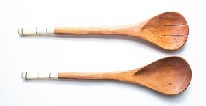 Trending Top <b>Salad</b> <b>Spoon</b> and Fork Server Cooking Utensils for Kitchen Cookware Dinnerware Wood <b>Salad</b> Servers with Resin Handles - Product Image 4