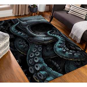 Tapis Octopus : Imprimé animal moderne, décoration douce pour salon, tapis doux non tissé - Product Image 2
