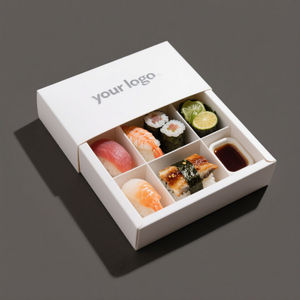 Boîtes en papier kraft de luxe en gros, pliage personnalisé, carton plat pour sushi, mochi, boulangerie, beignets, emballage alimentaire - Product Image 6