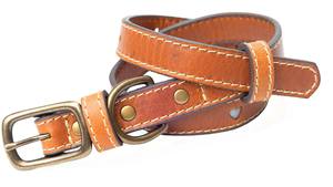 Collar De Perro De Cuero Clásico Artesanal Con Hebilla De Latón Y Anillo D - Product Image 5