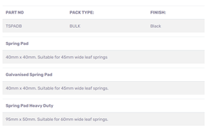 Plaquettes à ressort galvanisées robustes Sohi Overseas 45mm-60mm, qualité supérieure, noires 95x50mm, pour remorques – Meilleures ventes - Product Image 3