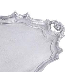 Elegante Bandeja de Servicio Plateada Estilo Antiguo para Reuniones Familiares, Uso Diario, Entretenimiento y Servir Desayuno, Almuerzo, Bocadillos, Té y Café - Product Image 4