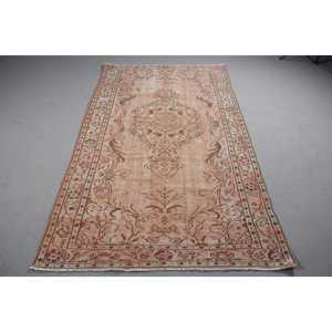 Tapis, 4,6x8,4 pieds, tapis vintage, tapis persan orange en laine - Product Image 1