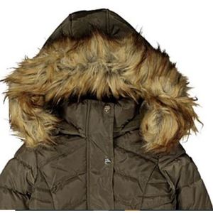 Madden <b>Girl</b> Junior's Green Puffer <b>Coat</b> Hooded Faux Fur Trim Long Formal Casual <b>Outwear</b> Size Small Printed Cotton for Toddlers - Product Image 3