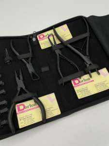 Herramientas de extensión de cabello de Plasma negro mate de calidad superior Alicates de extensión de cabello de acero inoxidable Clips/Pines de peinado de logotipo personalizado - Product Image 5