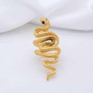 Wholesale 18k Gold Plated Snake Designer Brass <b>Ring</b> <b>Gothic</b> Biker Punk Jewelry for Men and Women Serpent Fashionable Accessories - Product Image 6