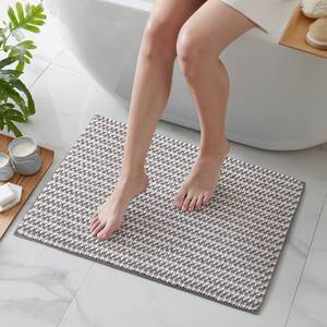 Alfombra de Baño de Microfibra Chenille Gris Melody, Antideslizante, Suave, 50x80 cm - Product Image 2