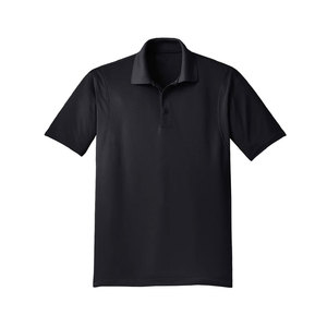 Camisas Polo de Manga Corta de Corte Regular Negras, Camisas Polo de Cuello Negro Lisas de Manga Larga de Algodón para Hombre - Product Image 4