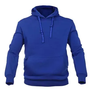 빈 디자인 풀오버 남성 후드 블루 컬러 면 소재 캥거루 포켓 긴 소매 통기성 남성 후드 스웨터