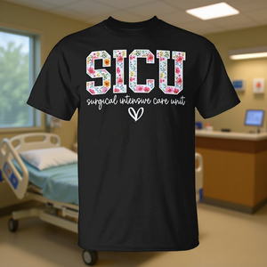 T-shirt Floreale per Infermiere di Terapia Intensiva Chirurgica (TIC) – Stampa Floreale per Regali Personalizzati e Promozioni - Product Image 3