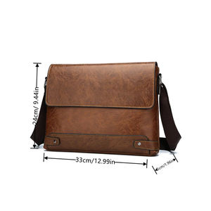 Sac d'ordinateur portable croisé de couleur unie vintage décontracté et tendance pour hommes fabriqué au Pakistan - Product Image 6