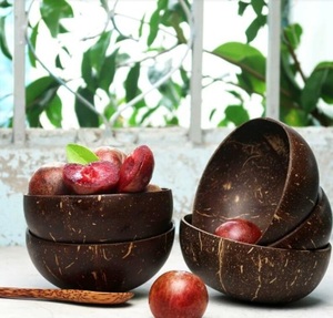 Cuenco de coco natural Ensalada Postre Batido vegano Cuenco de coco natural con o sin cuchara Tenedor Utensilios de cocina - Product Image 5