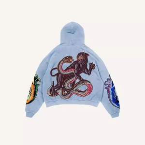 Sweat à capuche unisexe confortable à porter toute la journée, tissu tricoté imprimé pour l'automne et l'hiver, usage décontracté, homme femme, coupe confortable - Product Image 2