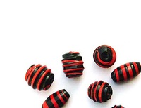 Nouvelle collection de perles en verre noir et rouge, perles opaques à gros trous pour la fabrication de bijoux, bracelets et accessoires de bricolage en provenance d'Inde