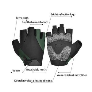 Meilleurs vêtements de cyclisme gants demi-doigt vélo VTT gants demi-doigt homme femmes Gel rembourré gants de cyclisme pour hommes - Product Image 4
