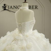 Gaun Pengantin Model Ball Gown Jancember GT26040 Princess Sweetheart dengan Hiasan Bunga 3D