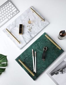 TAPA DE LATÓN DE LUJO CON MABLE DE METAL Botes de latón decorativos de lujo personalizados Bloques de borde dorado de mármol de lujo Diseño creativo - Product Image 6