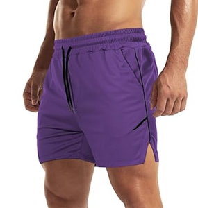 Shorts de sport pour homme avec poche zippée, légers, pour la salle de sport, la course à pied, sans doublure, logo personnalisé, vente en gros directe d'usine, nouvelle arrivée 2026 - Product Image 2