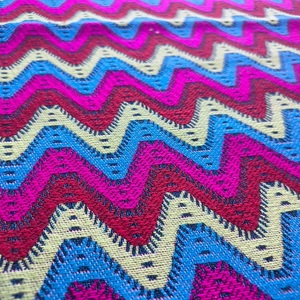 Belle multicolore Jacquard tissé tissu chaîne tricoté filles femmes respirant poids lourd sac matériel fil teint Zigzag - Product Image 5