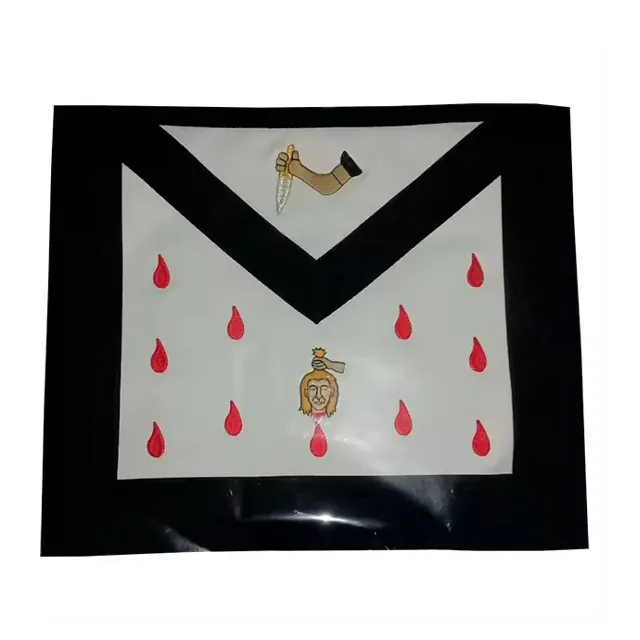 9 th Skotlandia Rite Apron putih & merah Moire pelikan derajat Skotlandia Rite Masonic Apron Mark Master Masons Apron Nilai