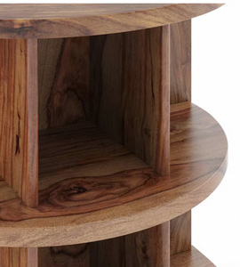 Taburete Otomano de Madera Maciza con Acabado en Teca, Mueble de Almacenamiento Moderno y Ecológico con Tapicería de Tela para Sala de Estar, Dormitorio o Entrada - Product Image 3