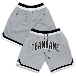 Pantalones cortos deportivos de secado rápido para hombre, éxito de ventas, bolsillos con cremallera, logotipo personalizado, malla impresa, pantalones cortos informales transpirables sólidos - Product Image 5