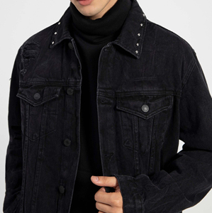 Vestes en jean décontractées d'hiver, coupe-vent, couleur unie, respirantes, de haute qualité, lourdes, personnalisables, tendance, vente en gros - Product Image 1