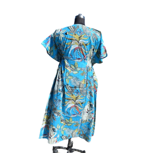 Caftan Robe de nuit en coton à imprimé floral pour femmes - Product Image 6