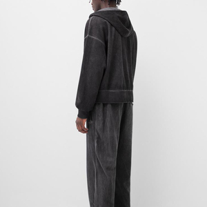 เสื้อมีฮู้ดแบบรูดซิปสำหรับผู้ชายมีซิปพิมพ์ลายฤดูใบไม้ร่วงเป็นมิตรต่อสิ่งแวดล้อม - Product Image 3