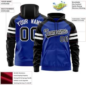 เสื้อฮู้ดซิปแบบกำหนดเองสำหรับทีมกีฬาพร้อมชื่อหมายเลขและโลโก้ส่วนตัวสวมใส่สบายและมีสไตล์ - Product Image 3