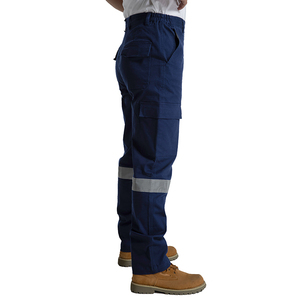Custom Reflective Safety Cargo Pants With Multi-Pockets Double <b>Knee</b> Mid Waist-Breathable Work Pants - Product Image 4