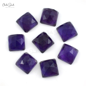 2024 Wholesale Top Manufacturer Jewelry Making Natural Stone 8MM Square Shape Amethyst Faceted Gemstone From <b>Indian</b> Exporter - Product Image 1