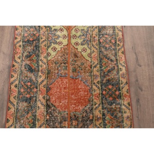 2.1x6.9 ft Vintage Rug, Turkish Runner Rug, <b>Brown</b> Southwestern <b>Wool</b> Rug - Product Image 3
