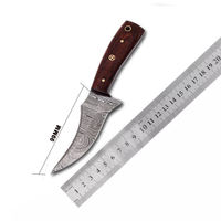 Couteau de poche OEM à lame damas de haute qualité avec manche en bois non pliable, couteau pliant de chasse en acier damas fait maison