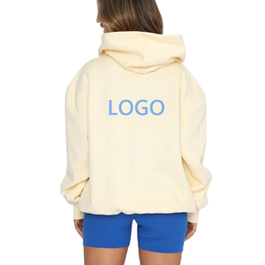 Sweat-shirt à capuche pour femme personnalisé 2025, en molleton de coton tricoté avec badge, manches chauve-souris, sweat-shirt d'hiver 100% coton - Product Image 6