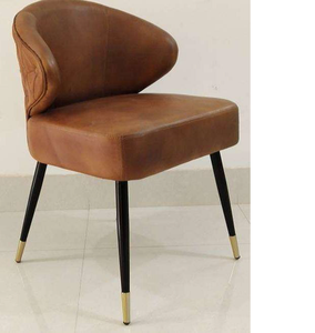 Chaise d'appoint de salle à manger rembourrée velours gris mi-siècle chaise de salle à manger rembourrée pieds en métal chaises de salle à manger rembourrées - Product Image 6