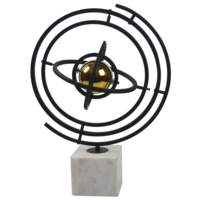 Contemporain Moderne Creative Métal Artisanat Globe Décoration Sculpture Terre Outils Bureau Salon Cave À Vin Table