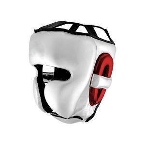 Leather Boxing Headgear MMA Training Adjustable Padded Customizable Color Size Unisex for <b>Karate</b> Taekwondo Kickboxing Sparring - Product Image 1