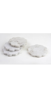 Elegant Natural White <b>Marble</b> <b>Coasters</b> Handcrafted Set of Four Durable Round Modern Eco-Friendly by Craft Emporium for Home Decor - Product Image 3